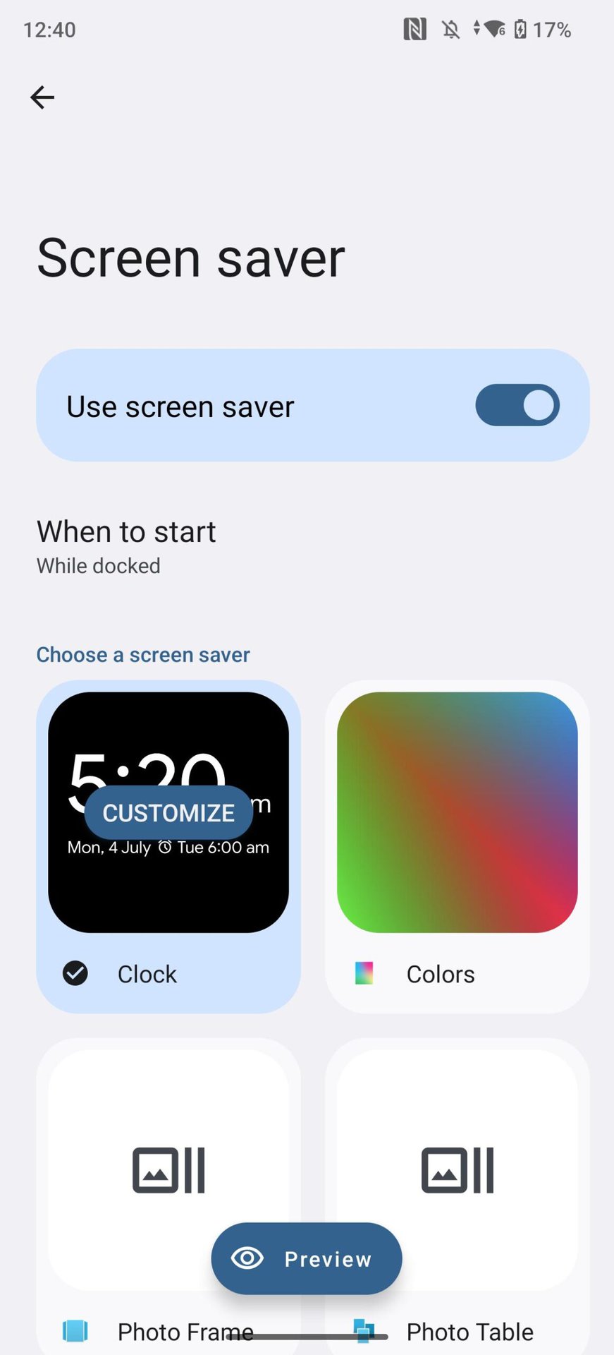 fairphone 5 settings screensaver