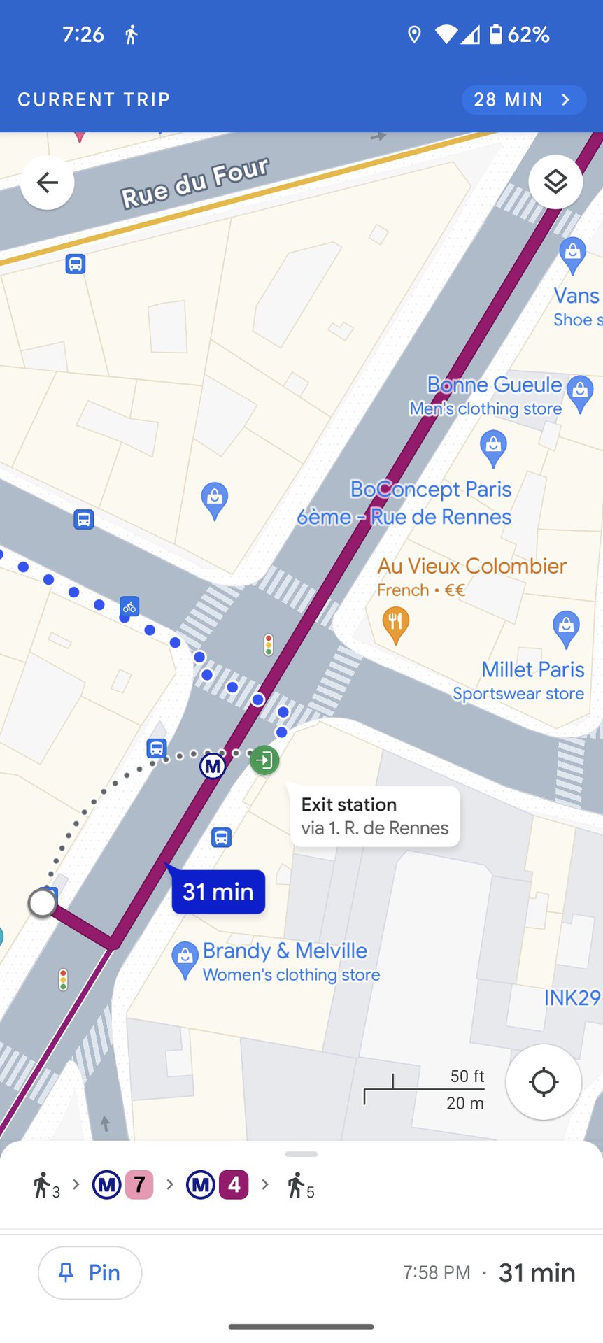 google maps app screenshot transit exit station