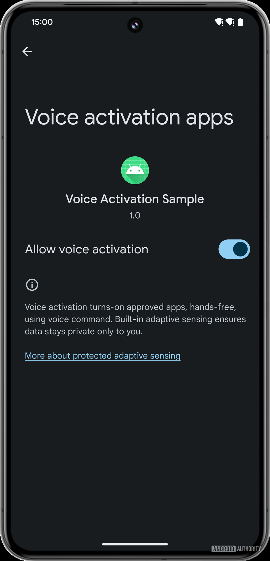 Aplicaciones de activación por voz de Android 15