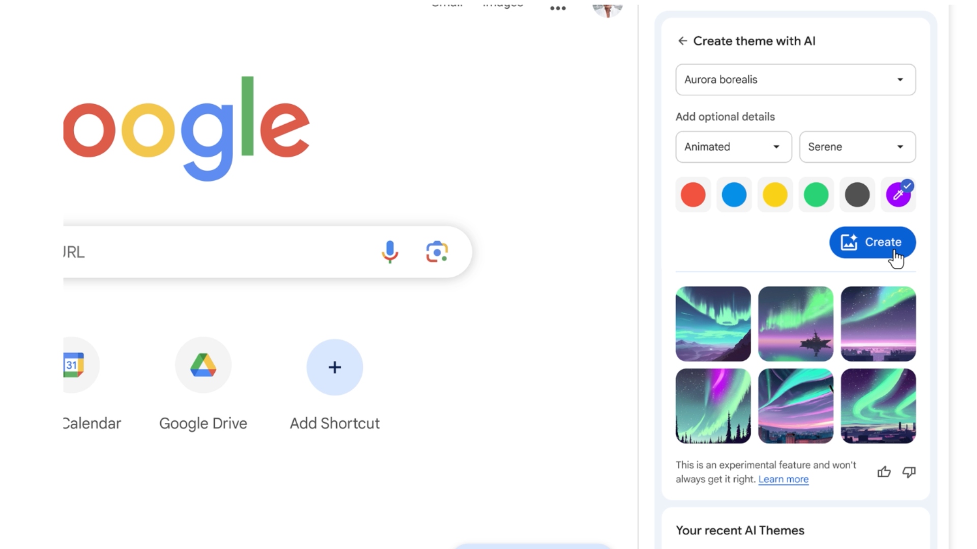 Google Chrome AI themes