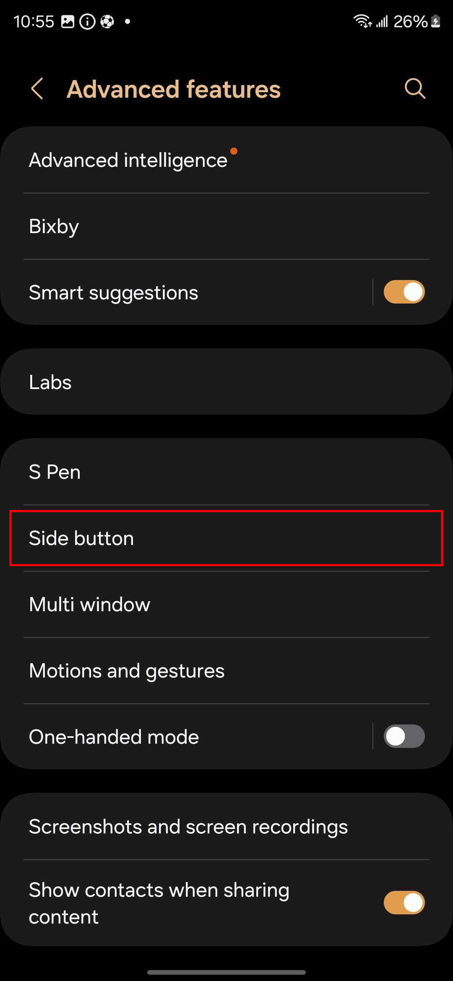 How to change what the side button does on Galaxy S24 (2)