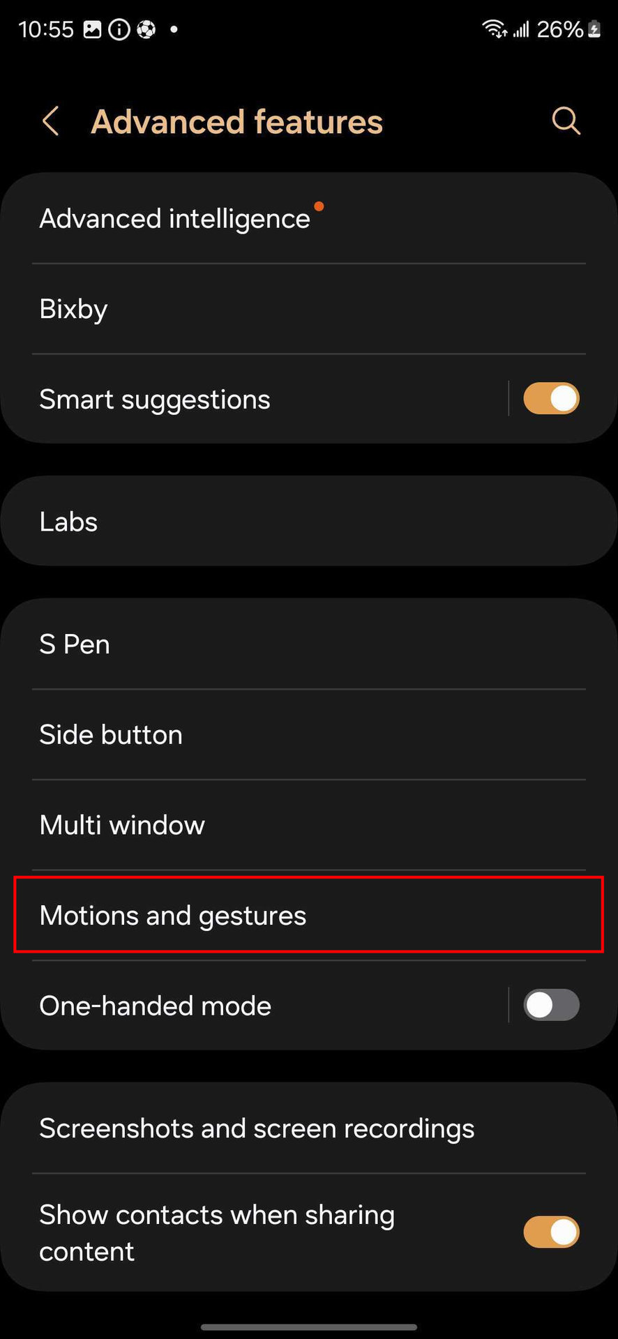 How to enable Palm Swipe on Samsung Galaxy S24 (2)