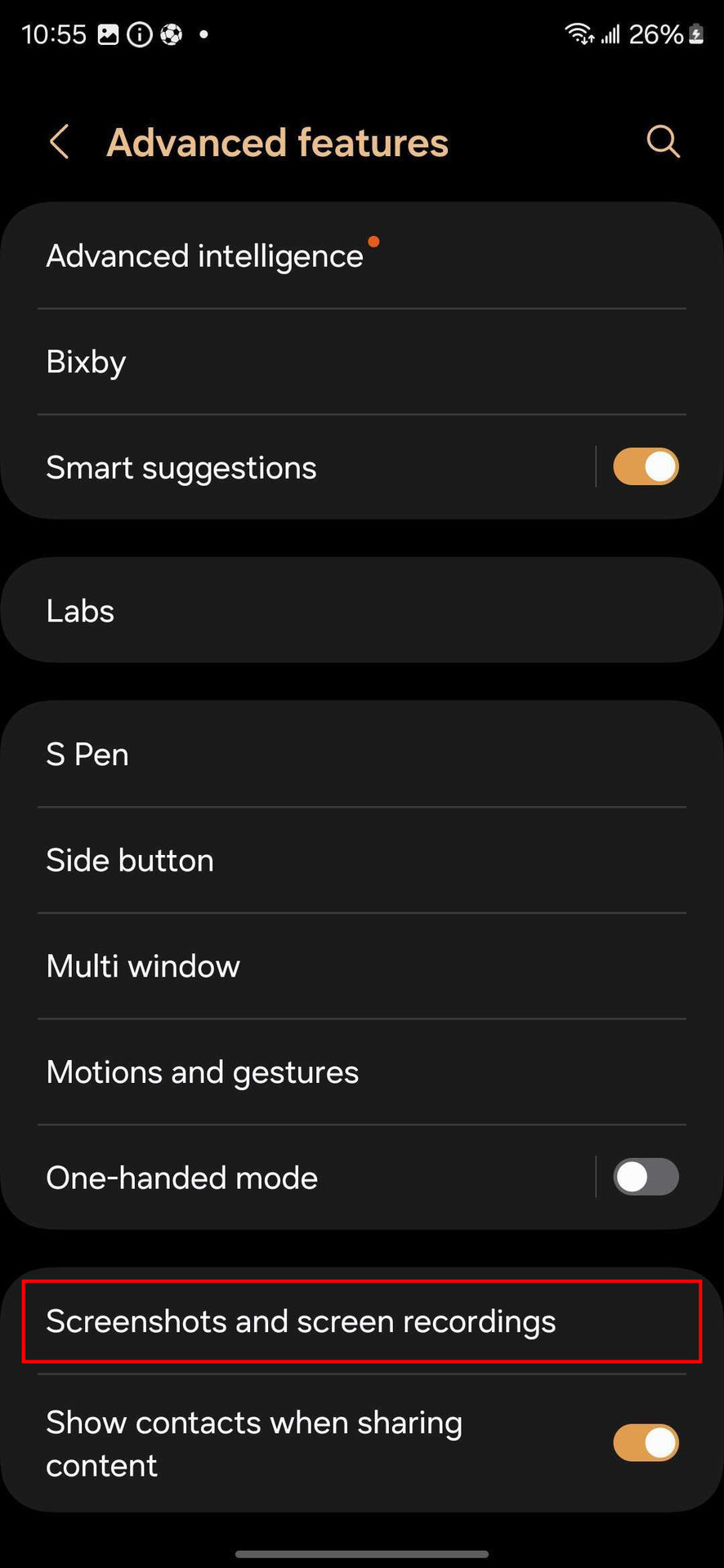How to enable screenshot toolbar on Samsung Galaxy S24 (2)