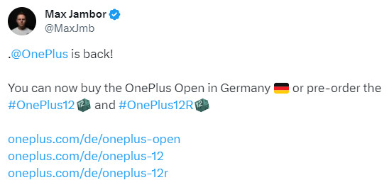 Max Jambor OnePlus Germany sales