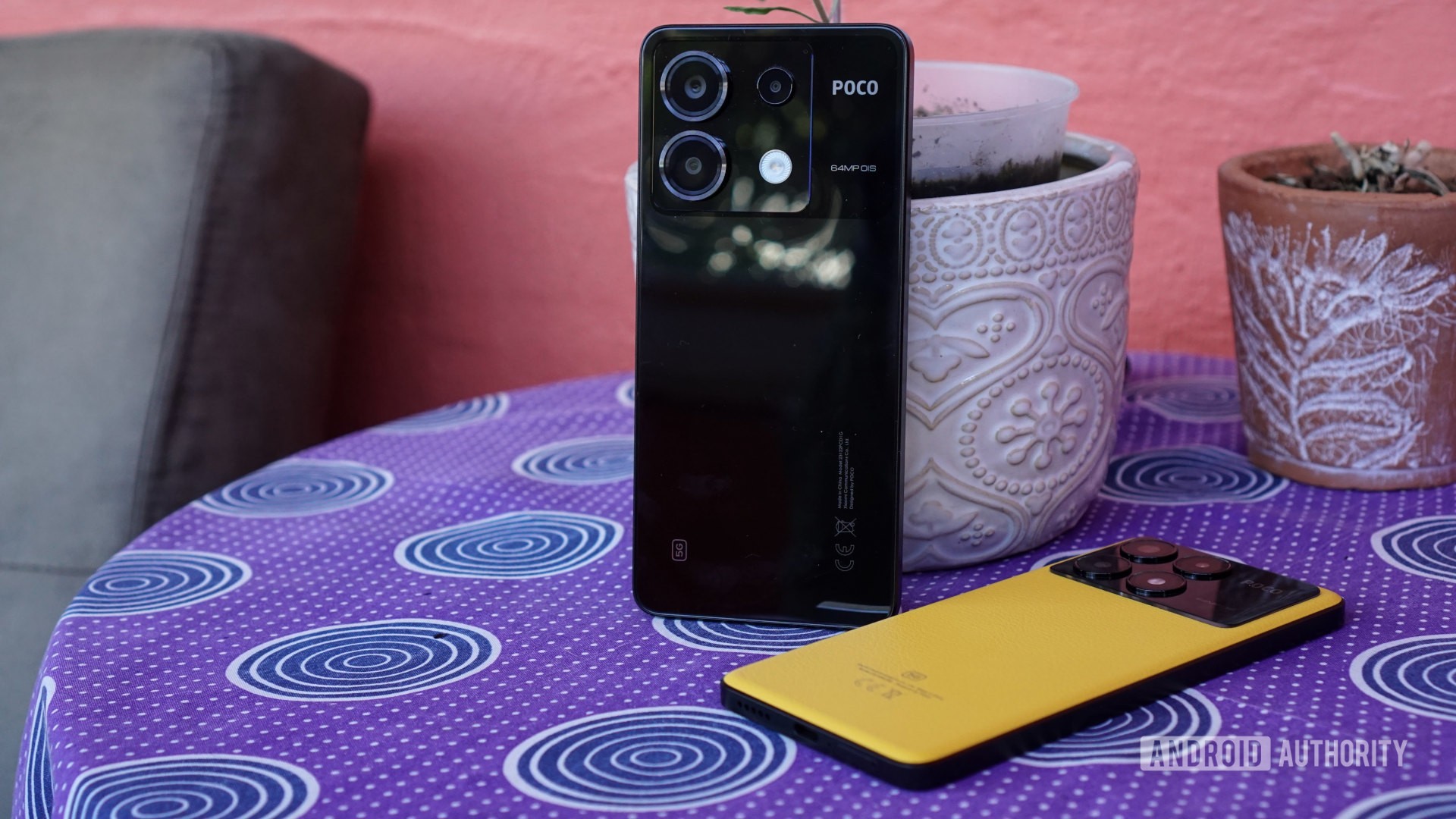 The POCO X6 and X6 Pro on a table.