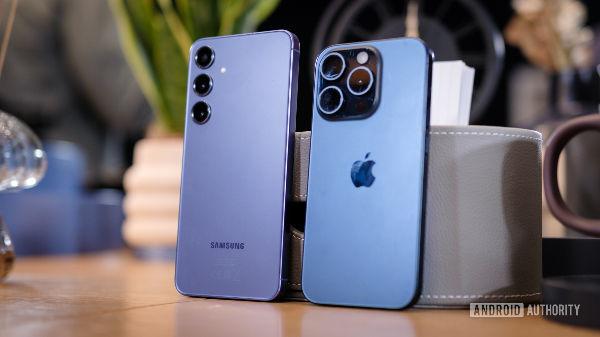 Samsung Galaxy S24 Plus vs iPhone 15 Pro colorful