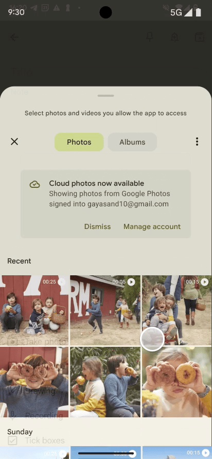 Biblioteka w chmurze selektora zdjęć Androida 2