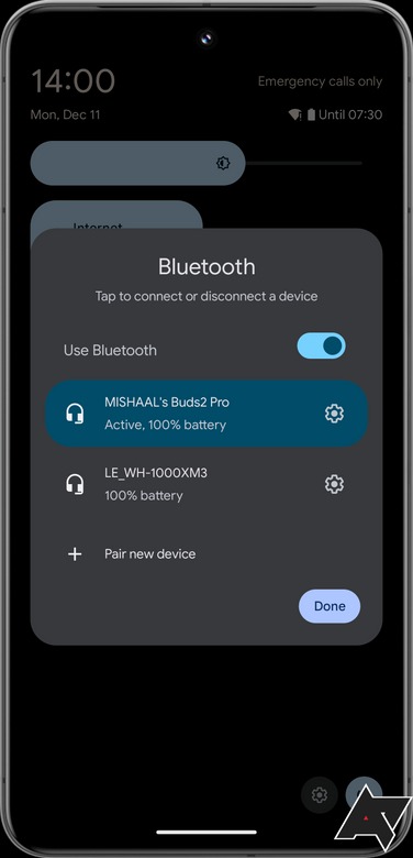 Android 15 bluetooth pop-up dialog