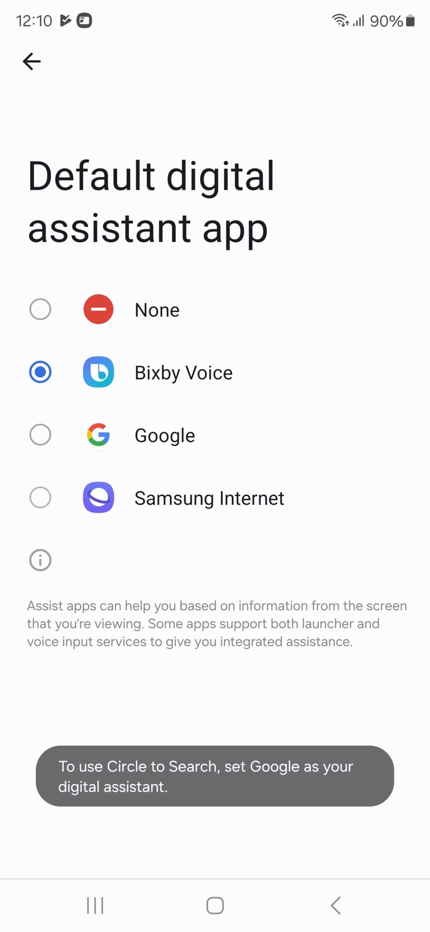 Circle to Search without Google assistant