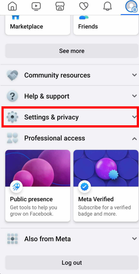 Facebook Settings&privacy