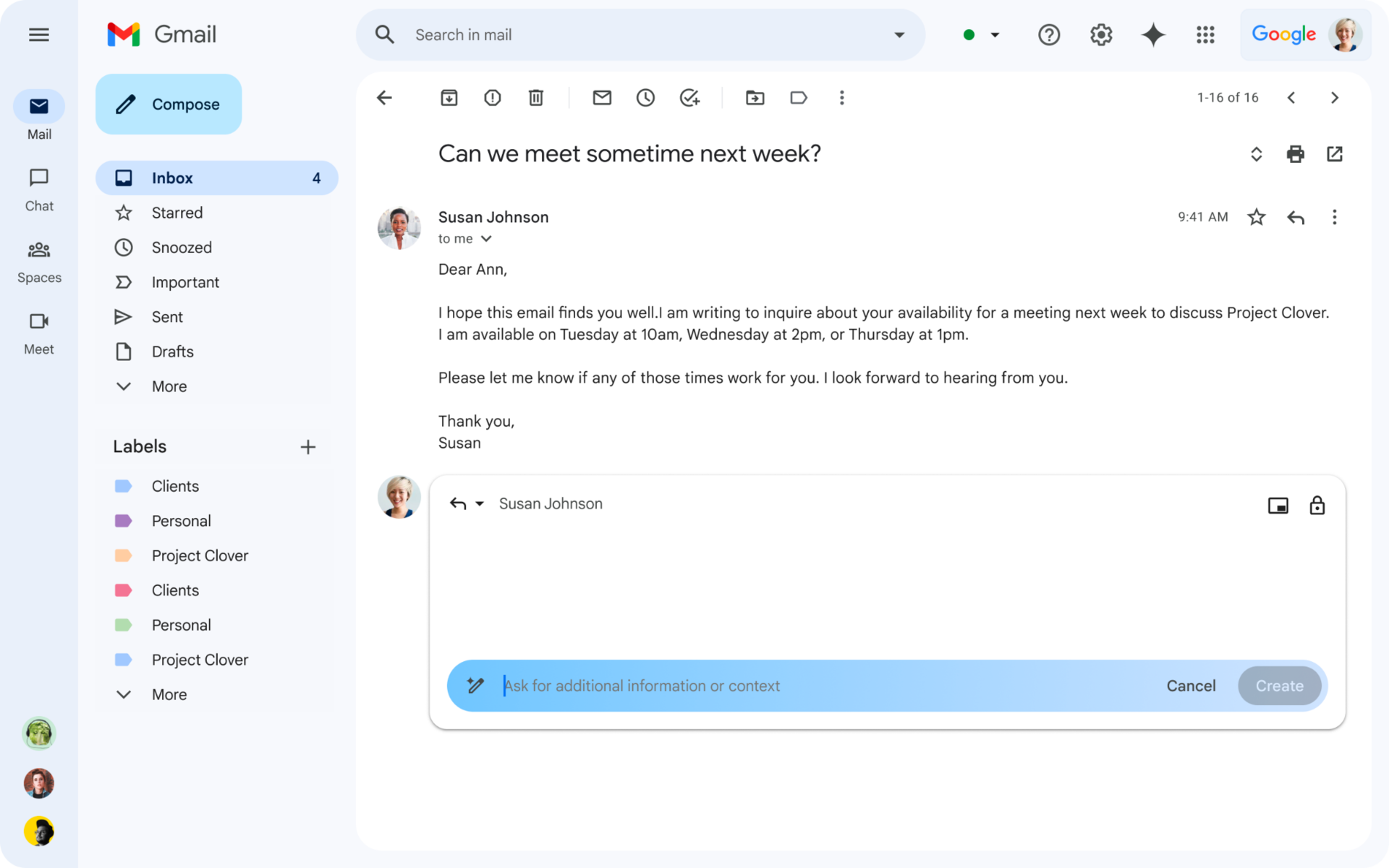 Géminis en Gmail