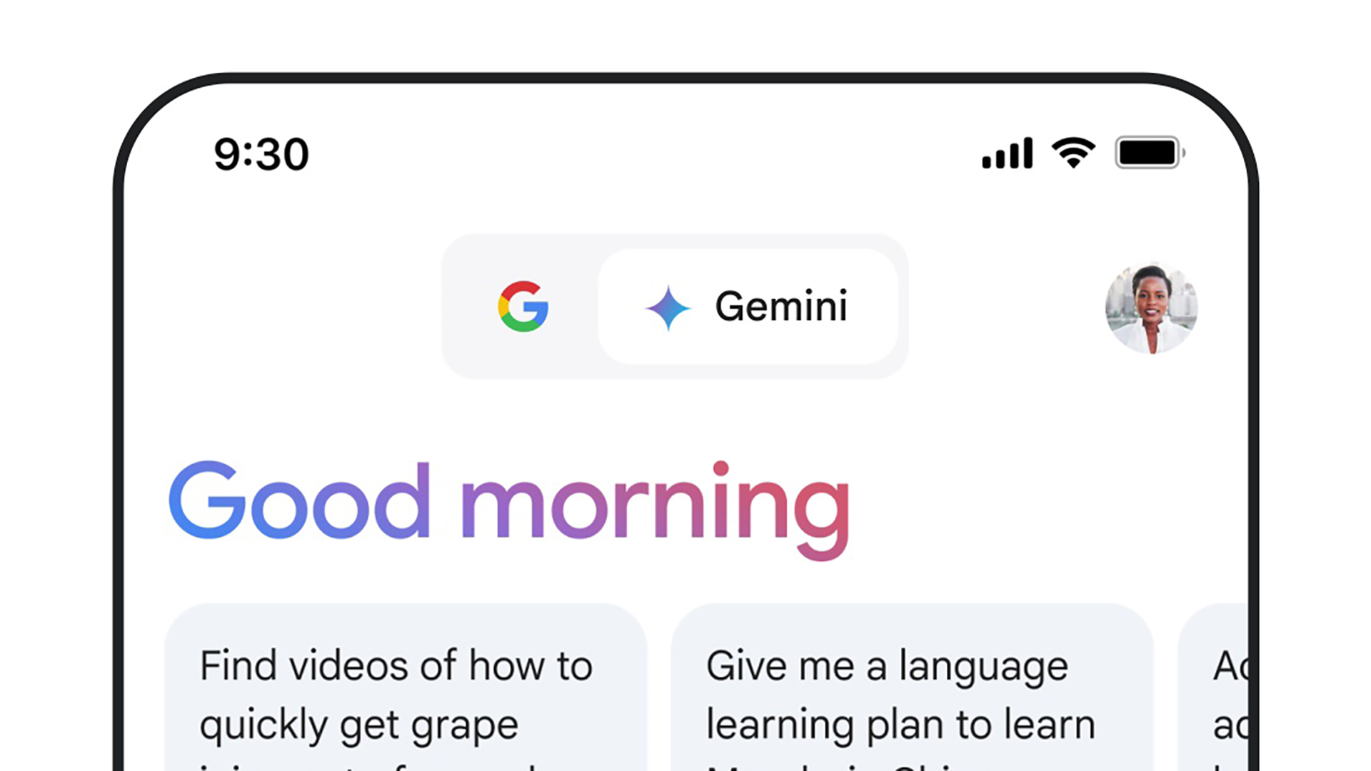 iOS Google アプリの Gemini