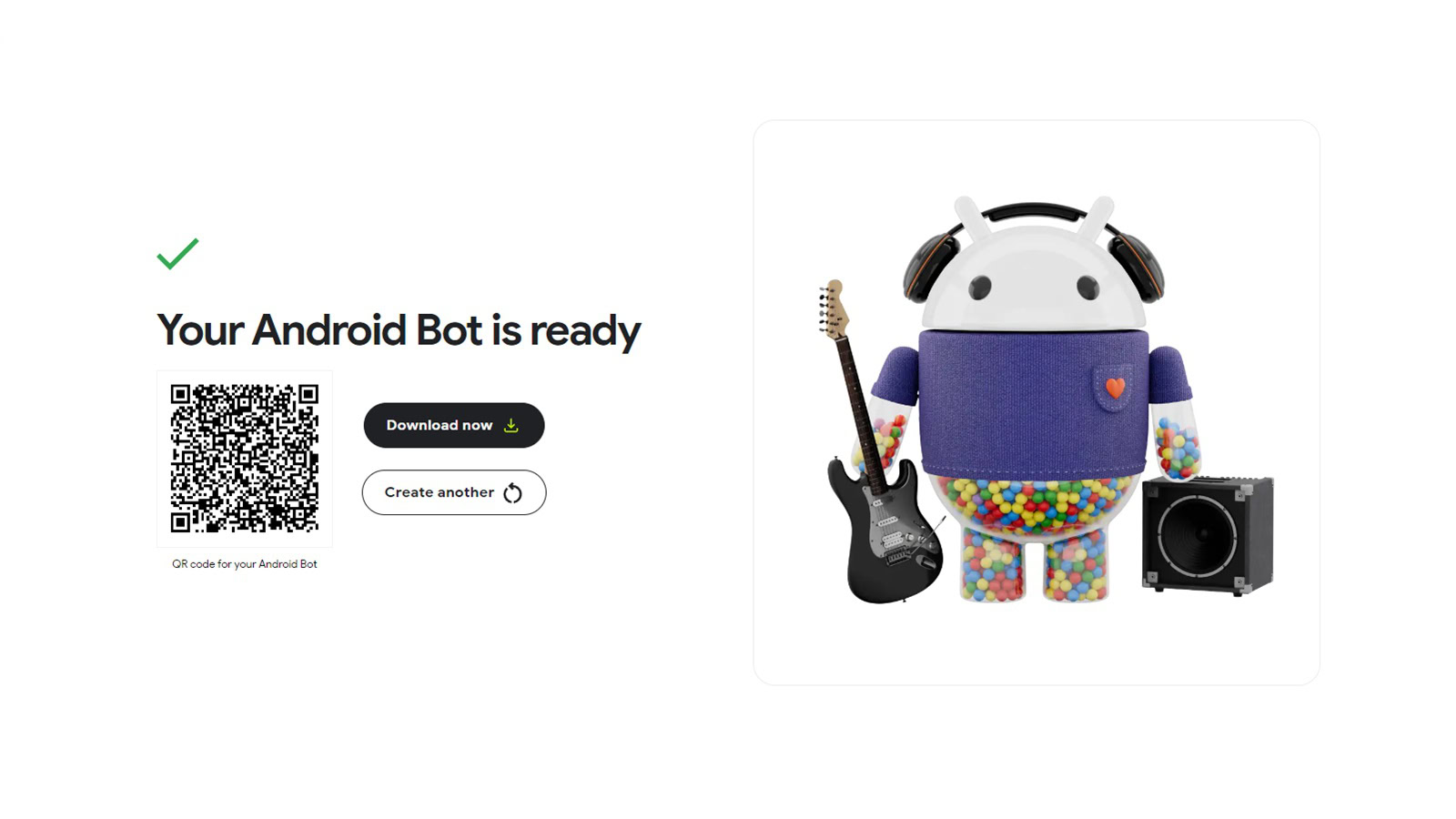 Google Bot Builder completion screen