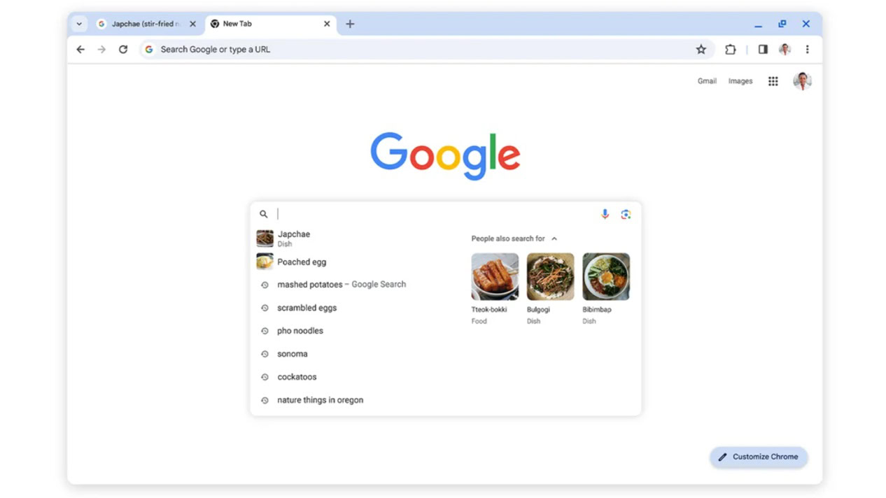 Sugerencias de búsqueda de Google Chrome 1