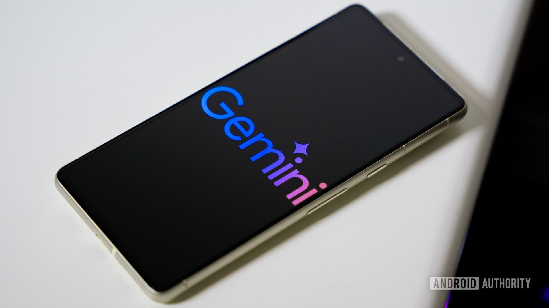 Google Gemini logo on smartphone stock photo (3)