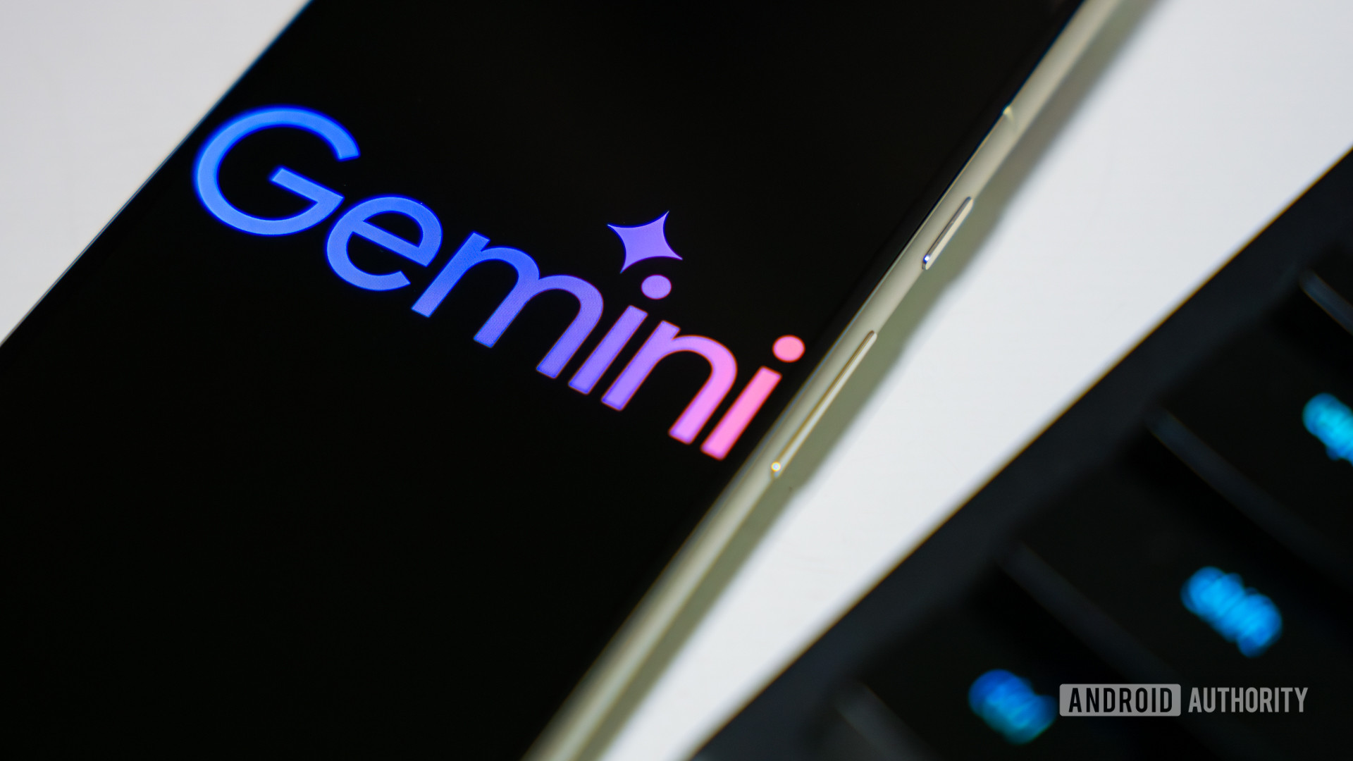 Google Gemini logo on smartphone stock photo (7)