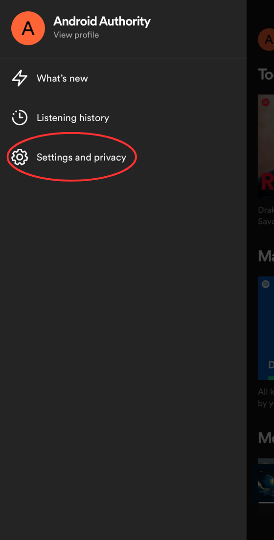 Navigate to "Settings and privacy"