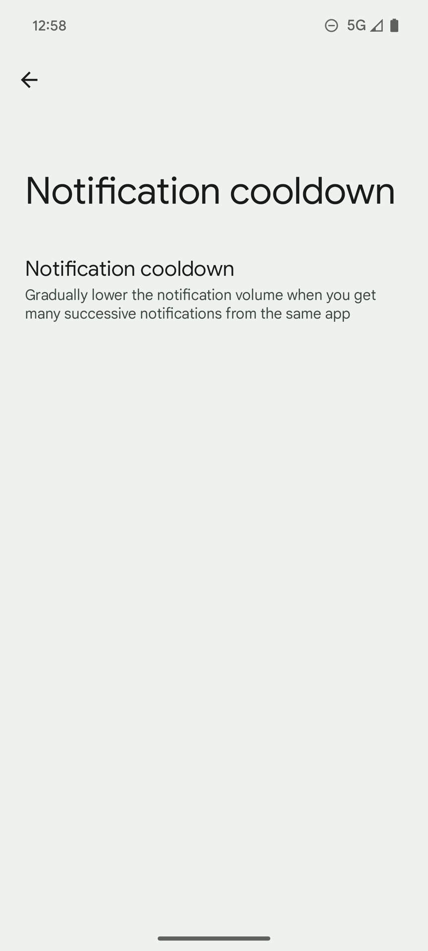 Notification cooldown page