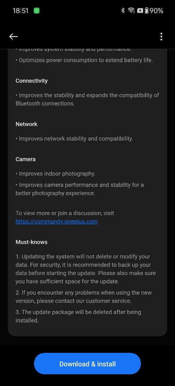 OnePlus 12R First update 2