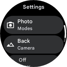 Pixel Watch camera app photo mode option
