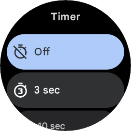 Pixel Watch camera app timer
