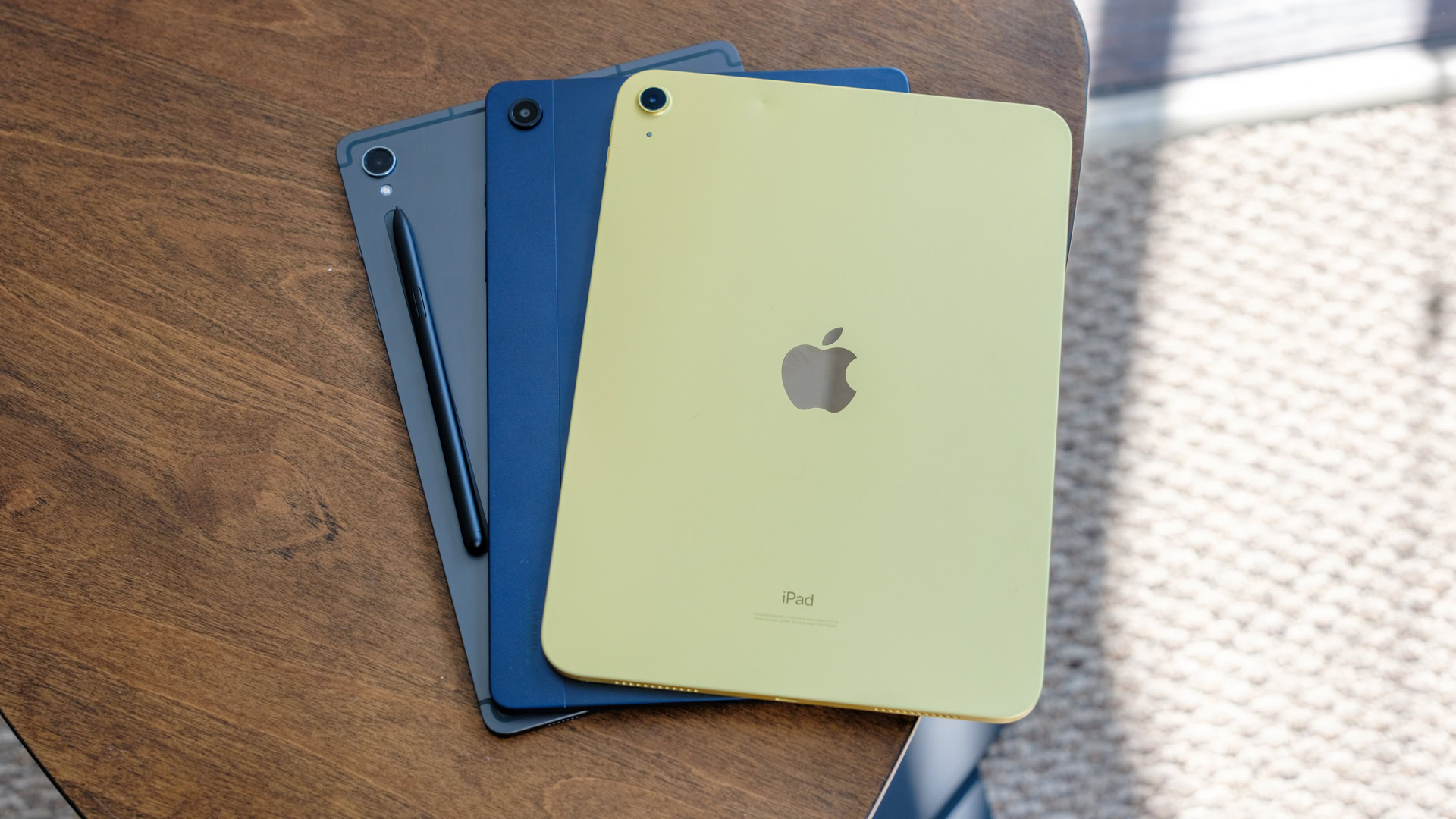 Samsung Galaxy Tab A9 Plus with iPad and Galaxy Tab S9 FE