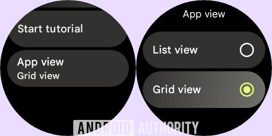 Wear OS 4 app view settings