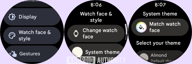 Wear OS 4 watch face & style settings