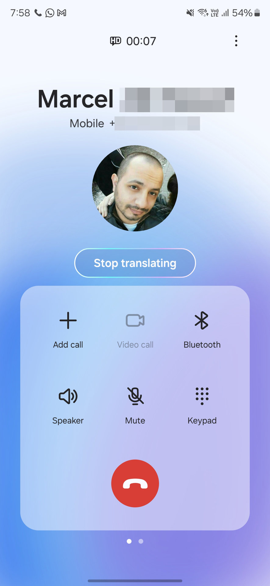 samsung galaxy s24 phone call live translate stop and menus