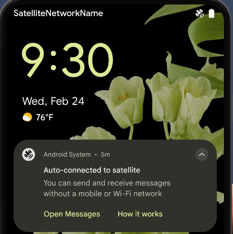 Android 15 Conectividad satelital