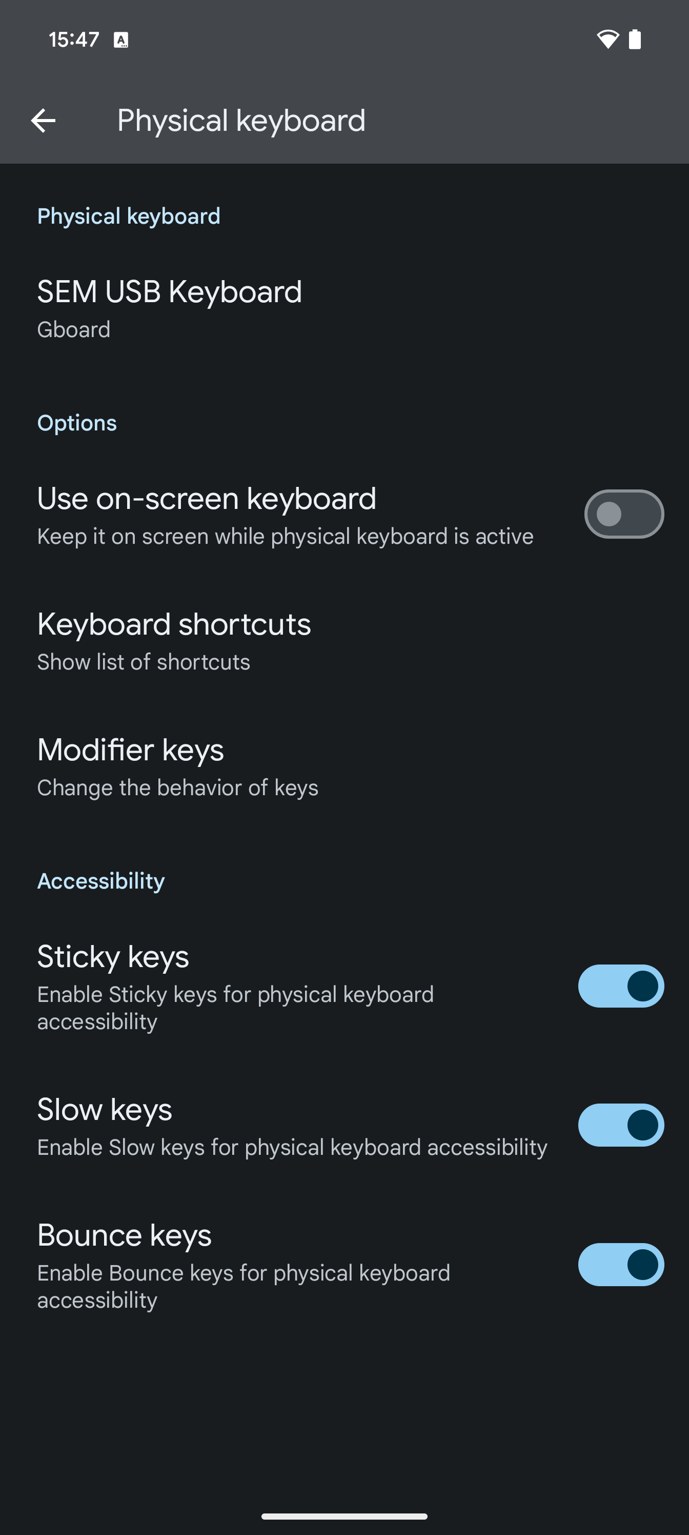Opciones de accesibilidad de Android 15 DP2