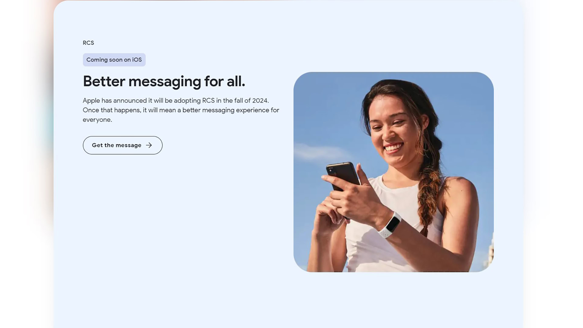 Prise en charge de Google Messages RCS sur iPhone