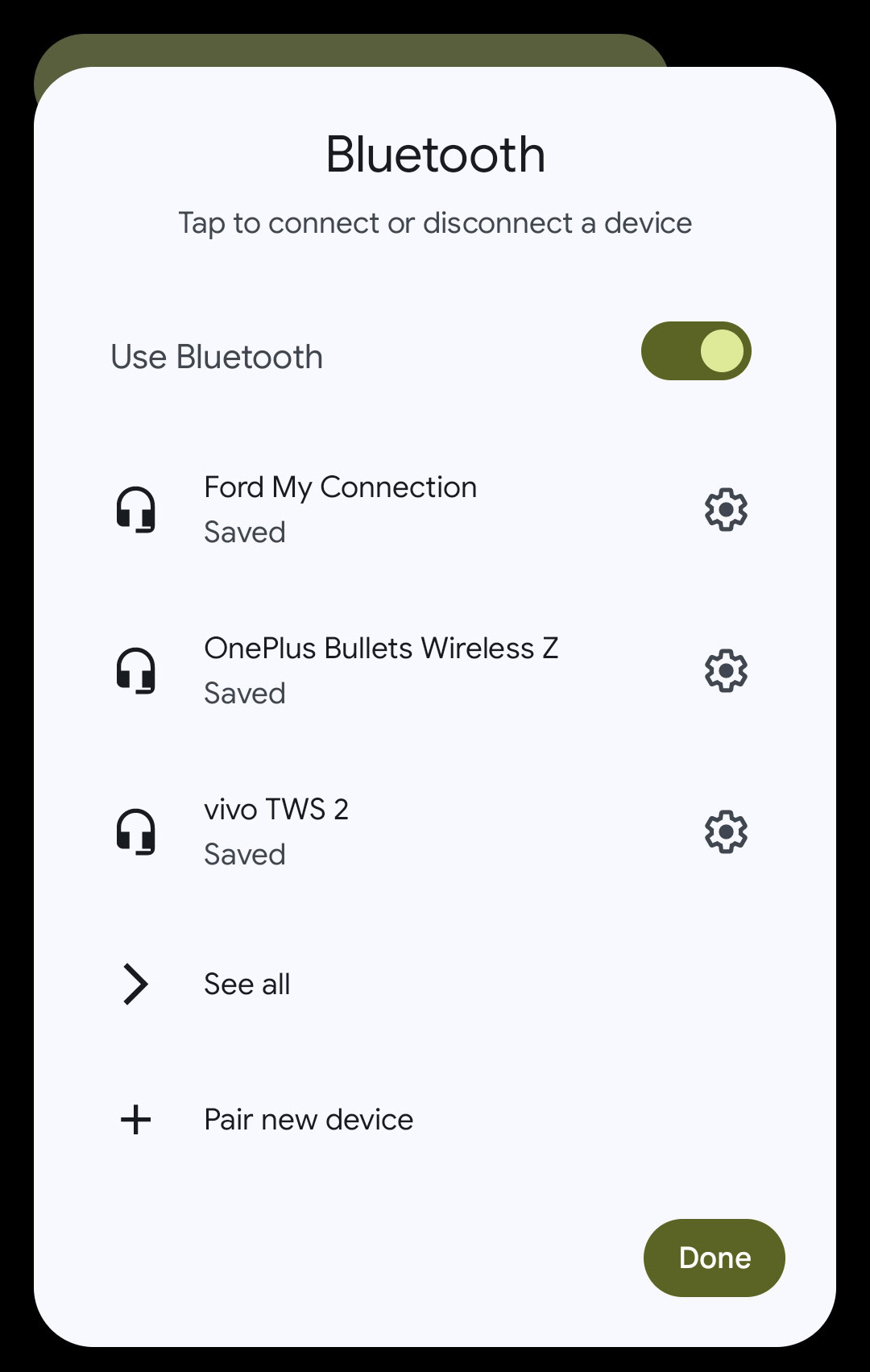 The Bluetooth tile in Android 14 QPR2.