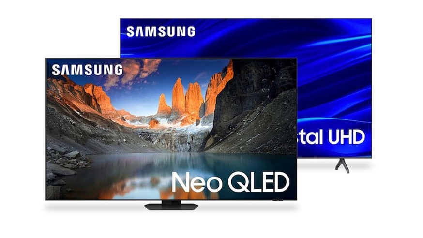 Samsung 50 Inch QLED 4K QN90D Neo Smart TV and 65 Inch Crystal UHD 4K TU690T Smart TV