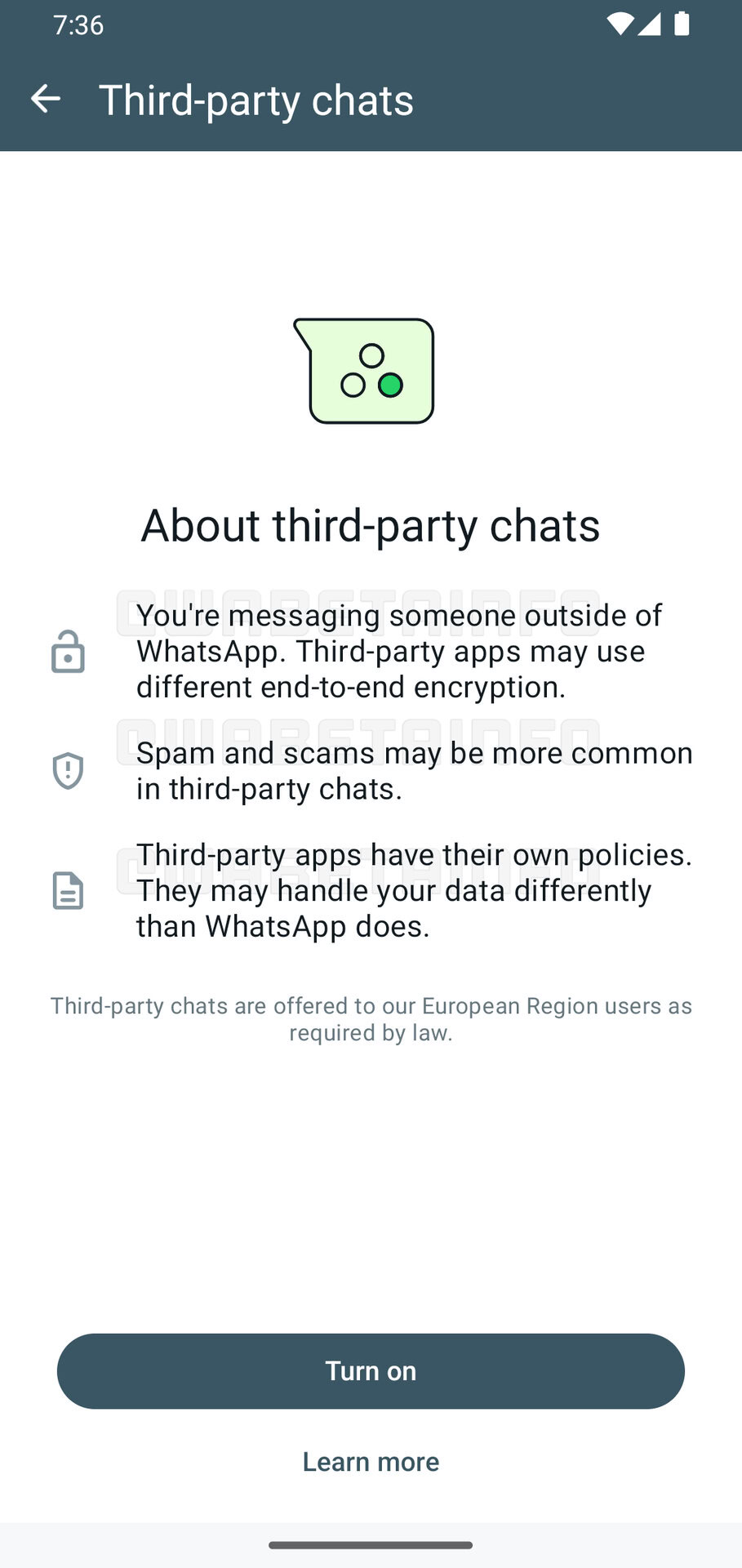 WhatsApp third party chats splash screen WABetaInfo