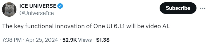 One UI 6.1.1 – Recursos de IA de vídeo
