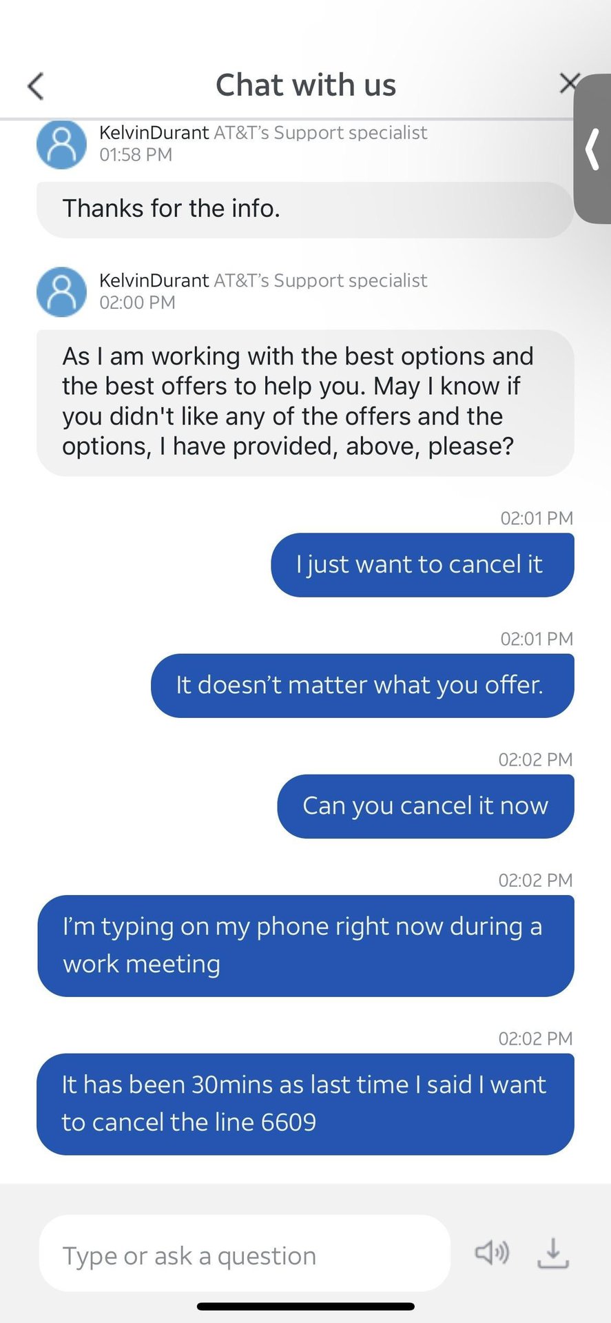 AT&T Customer chat 11