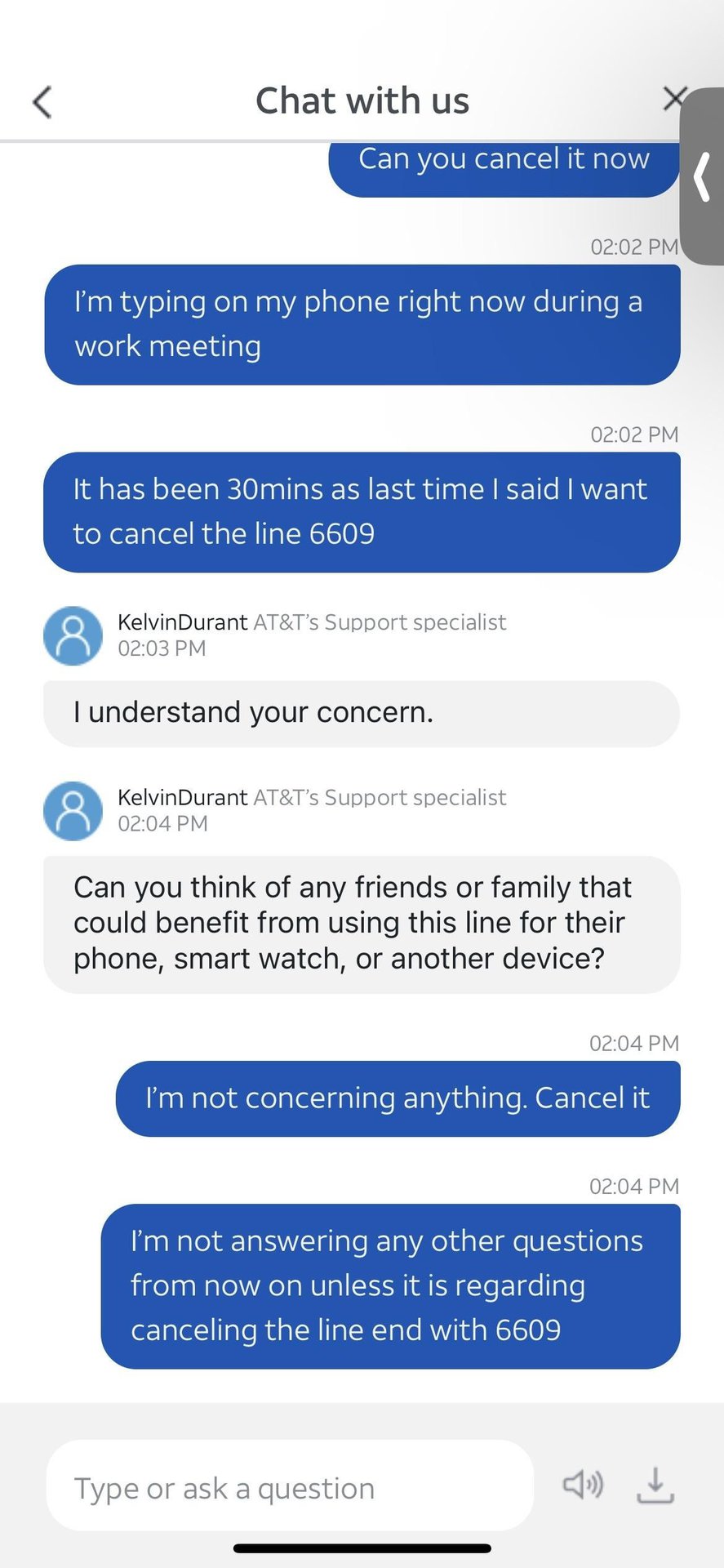 AT&T Customer chat 12