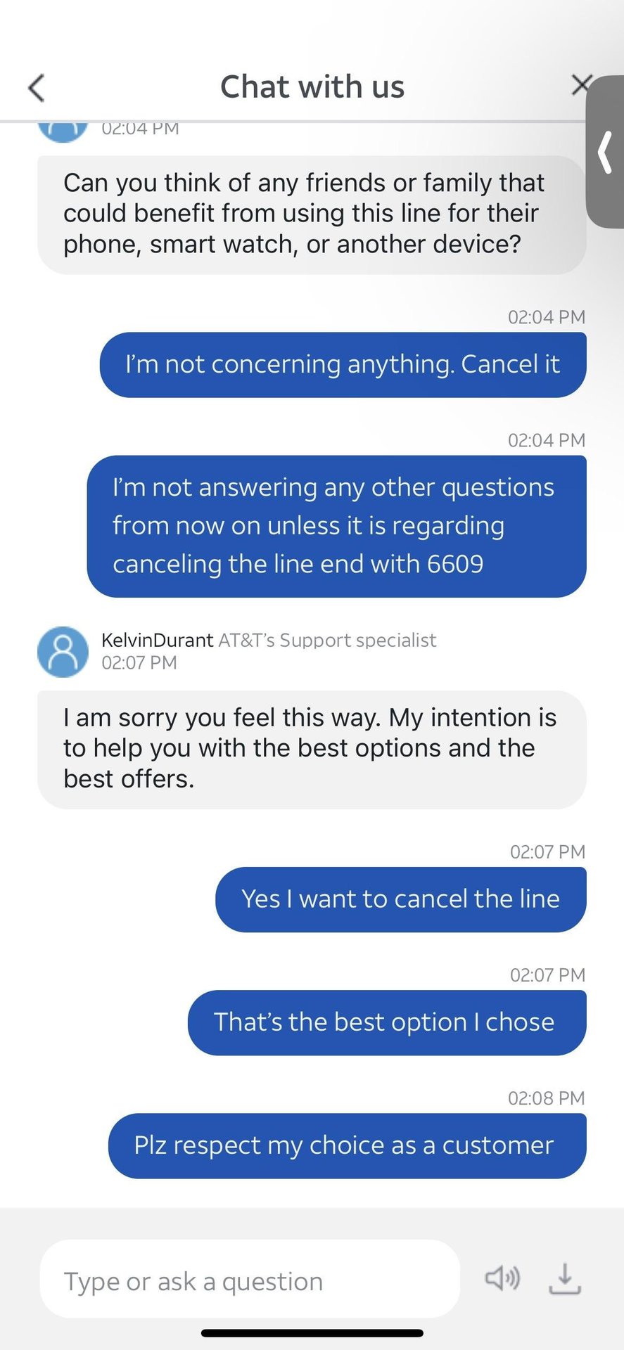 AT&T Customer chat 13