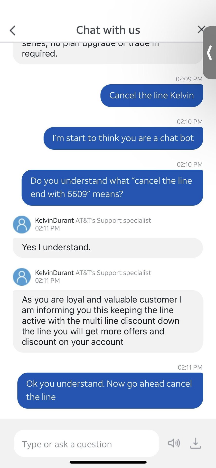 AT&T Customer chat 15