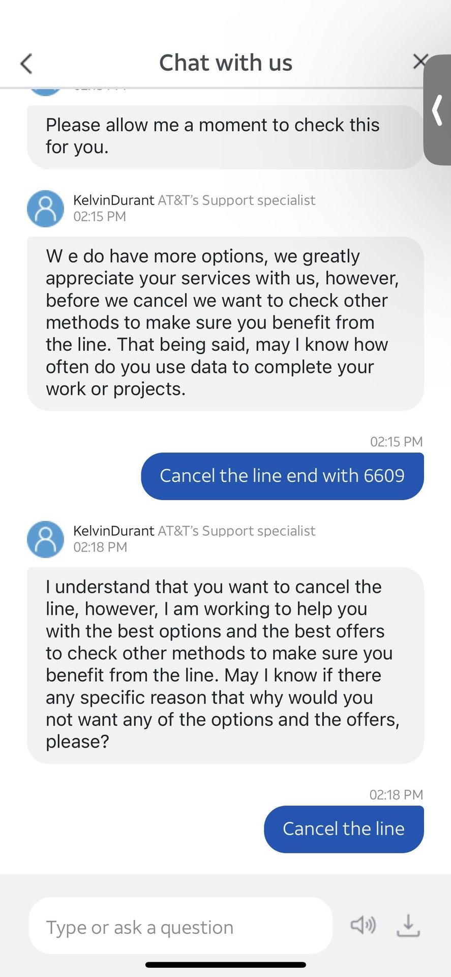 AT&T Customer chat 17