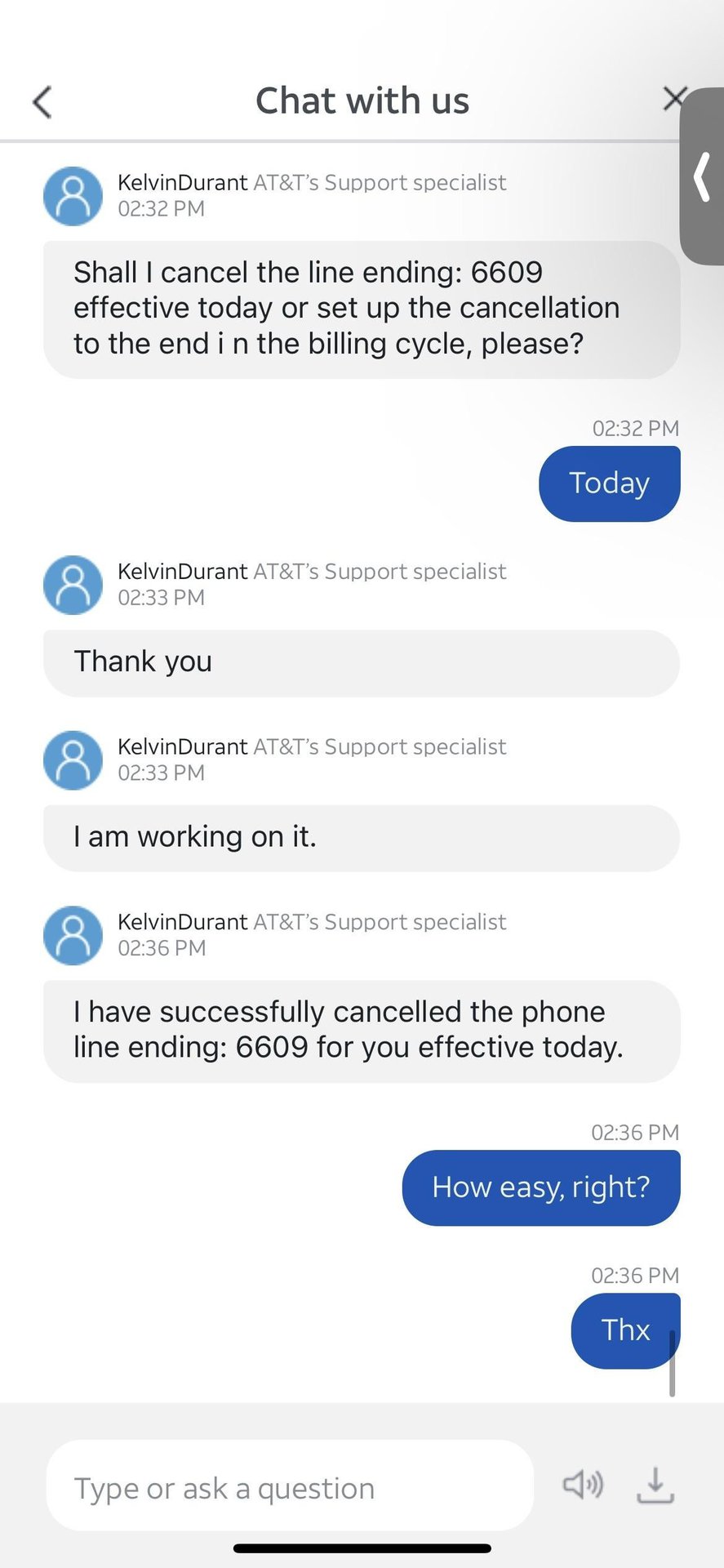 AT&T Customer chat 23