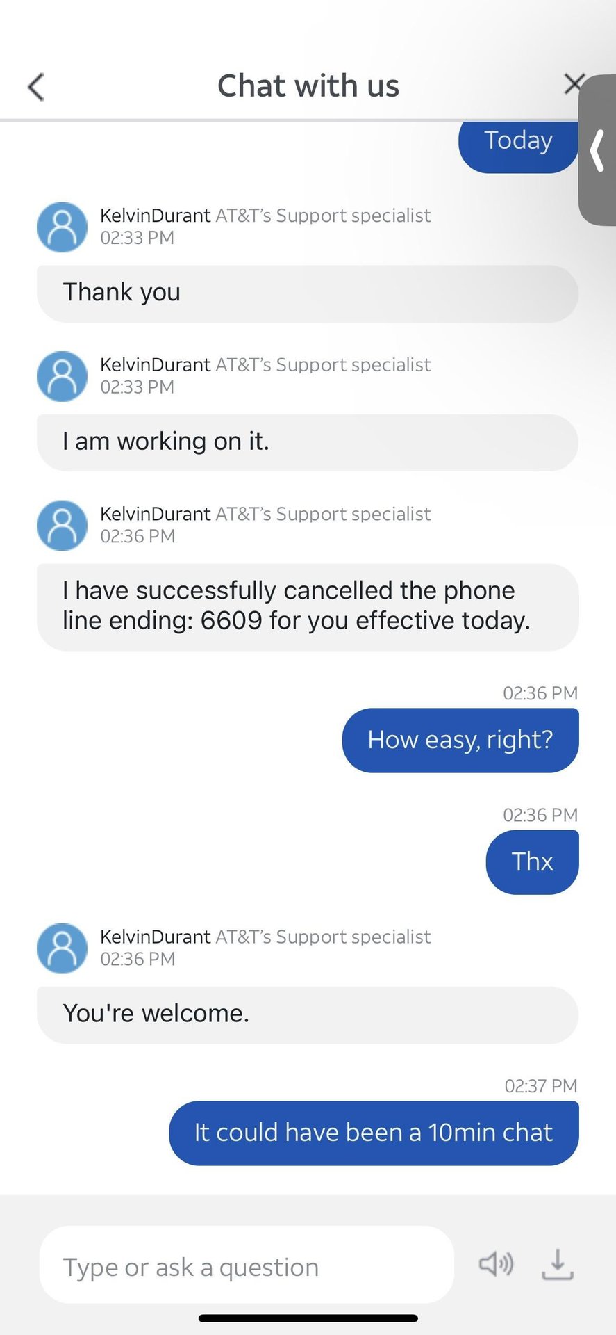 AT&T Customer chat 24