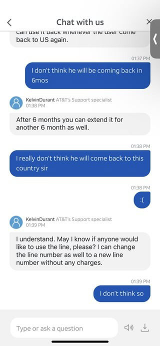 AT&T Customer chat 3