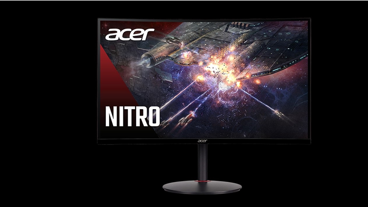 Imagen promocional del monitor para juegos Acer Nitro de 27 pulgadas curvo WQHD Zero Frame