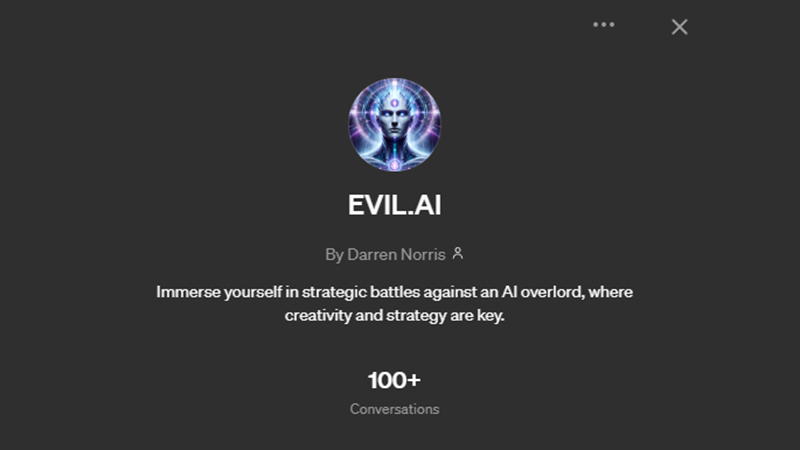 Jeux ChatGPT Evil AI 1