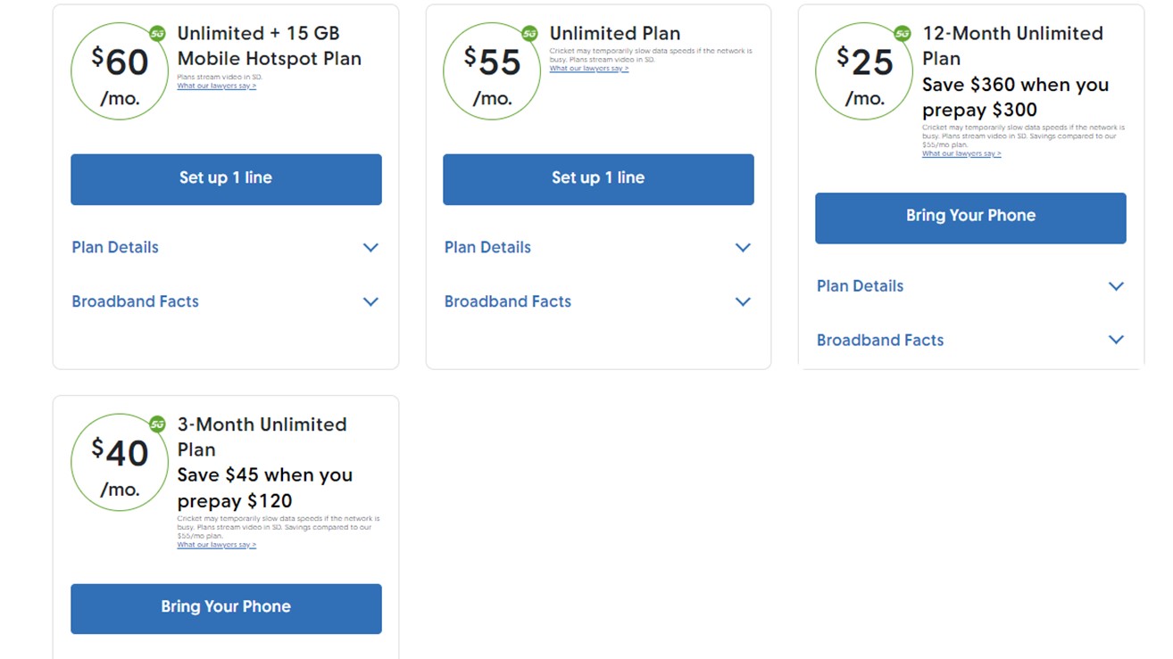 Cricket Wireless Unlimited Plan Deals May 2024