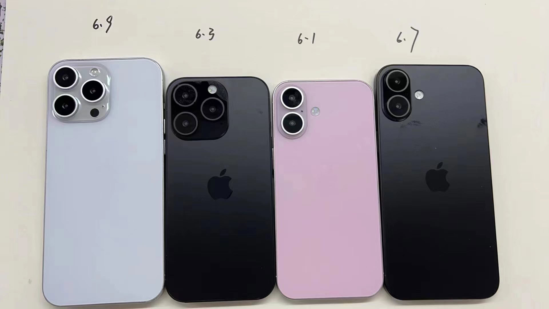Dummy iPhone 16 Models Side By Side