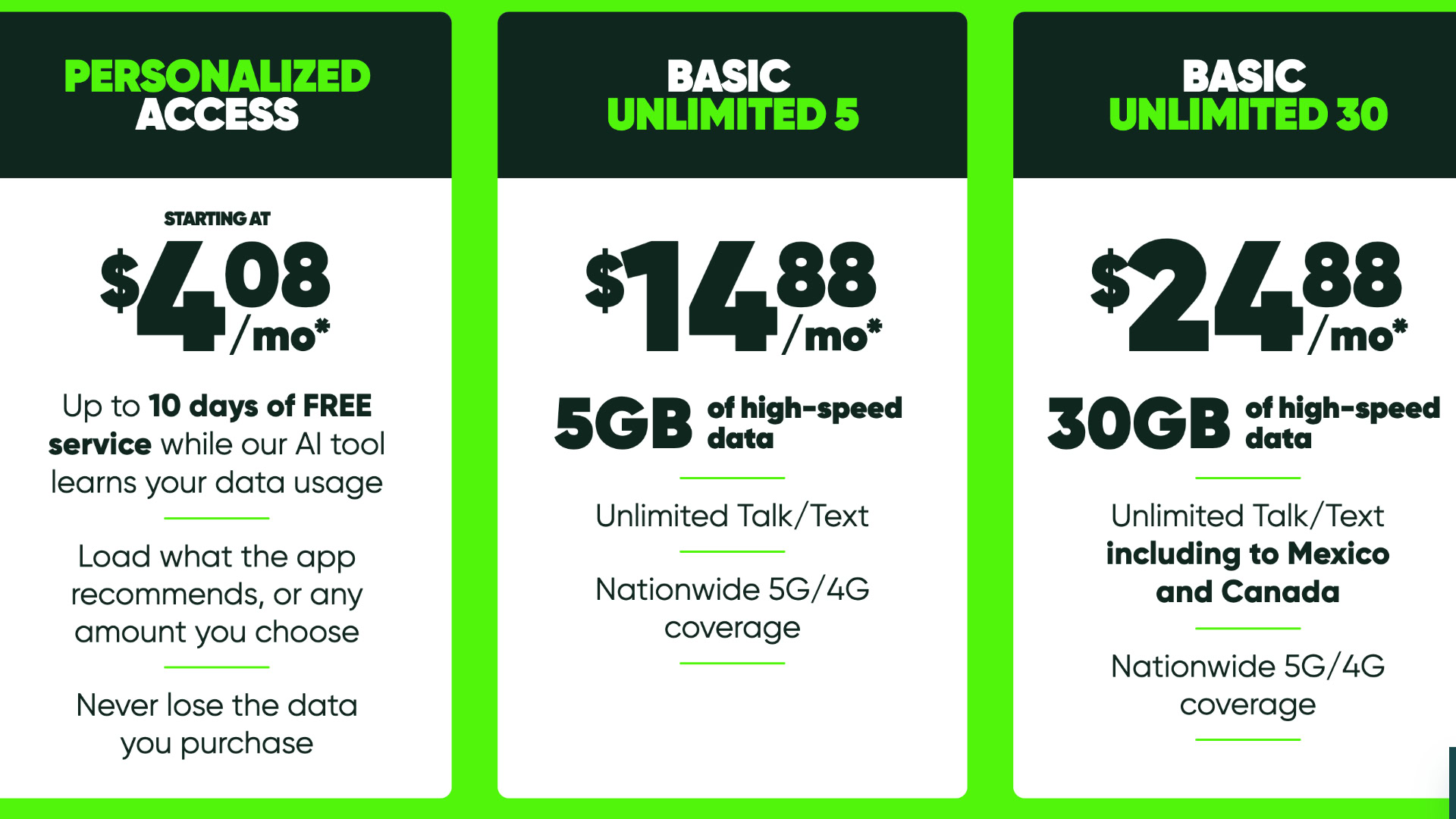 MobileX plans