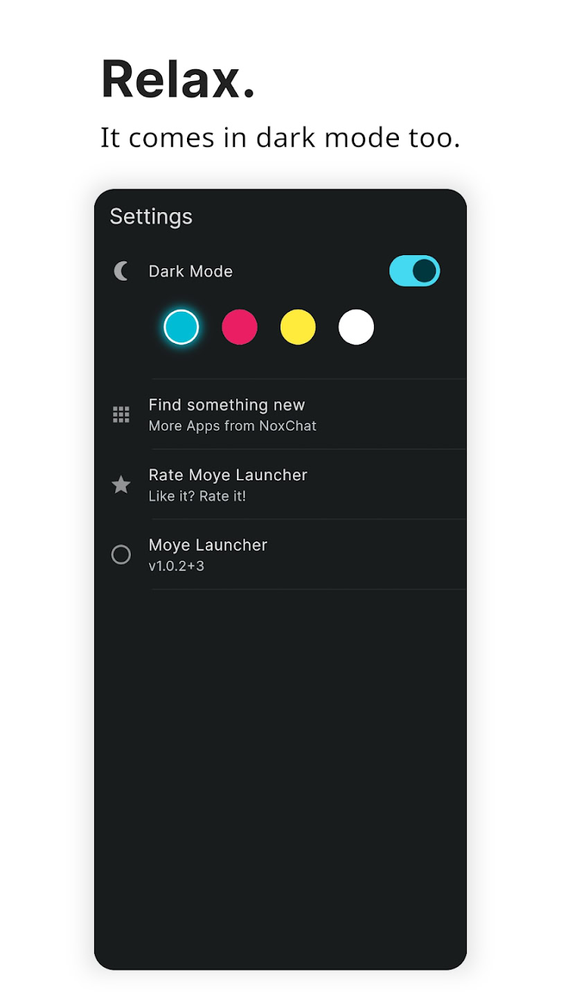 Moye Productivity Launcher app screen 02